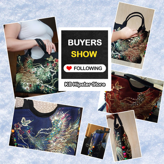 Women Shoulder Bag Handmade Embroidery Peacock Bohemia Ethnic Style Retro Handbag Large Capacity Tote Messenger Bag for Girl