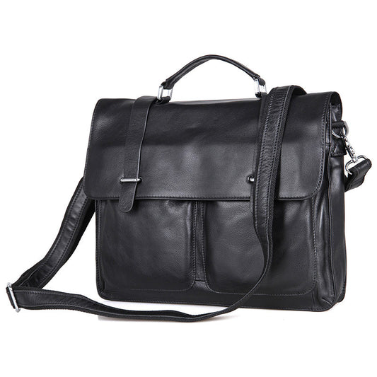 leather men's briefcase handbag shoulder diagonal bag computer bag 7100