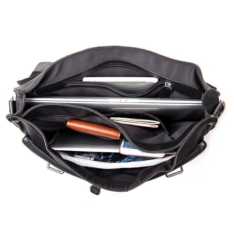 leather men's briefcase handbag shoulder diagonal bag computer bag 7100