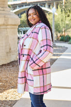 Load image into Gallery viewer, Double Take Full Size Plaid Button Up Lapel Collar Coat
