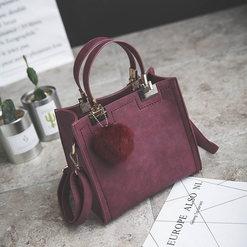 Matte fashion portable shoulder bag simple small square bag retro one shoulder diagonal girl bag