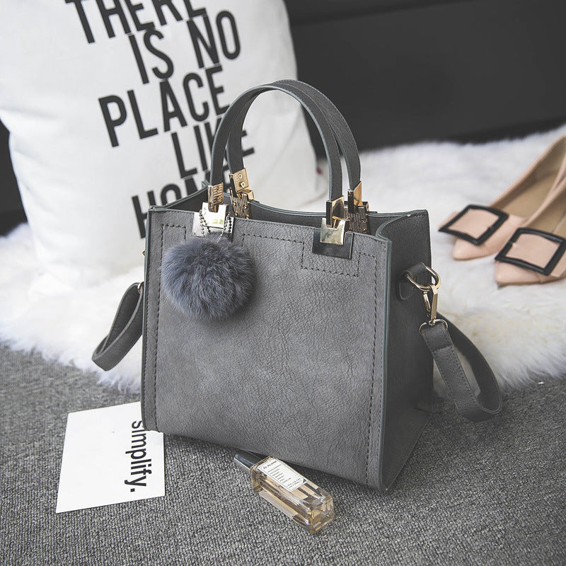 Matte fashion portable shoulder bag simple small square bag retro one shoulder diagonal girl bag