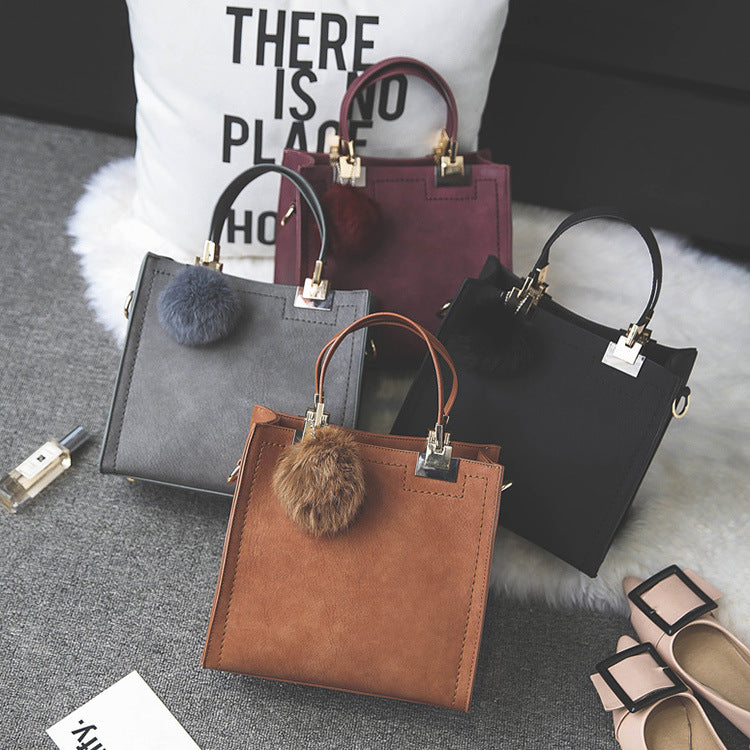 Matte fashion portable shoulder bag simple small square bag retro one shoulder diagonal girl bag