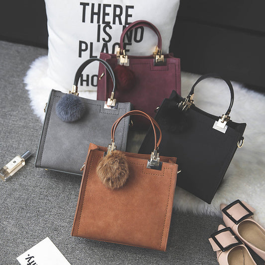 Matte fashion portable shoulder bag simple small square bag retro one shoulder diagonal girl bag