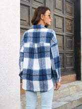 Load image into Gallery viewer, Plaid Button Up Collared Neck Long Sleeve Shirt
