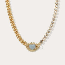 Load image into Gallery viewer, Inlaid Zircon Brass Evil Eye Shape Necklace

