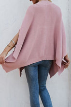 Load image into Gallery viewer, Waffle-Knit Pocketed Cape Sleeve Sweater
