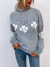 Load image into Gallery viewer, Four Leaf Clover Mock Neck Sweater
