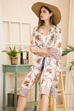 Load image into Gallery viewer, Justin Taylor Floral Open Front Slit Duster Cardigan
