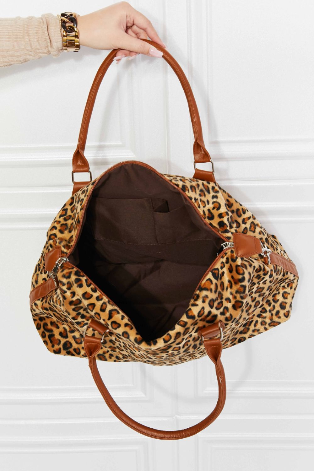 Traci K Collection Animal Print Brushed Weekender Bag