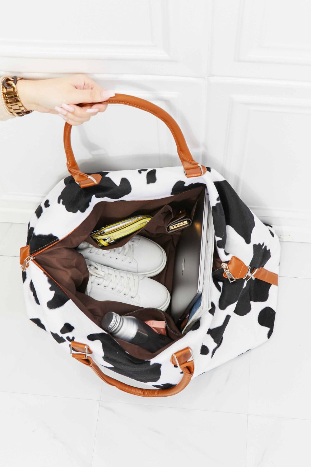 Traci K Collection Animal Print Plush Weekender Bag