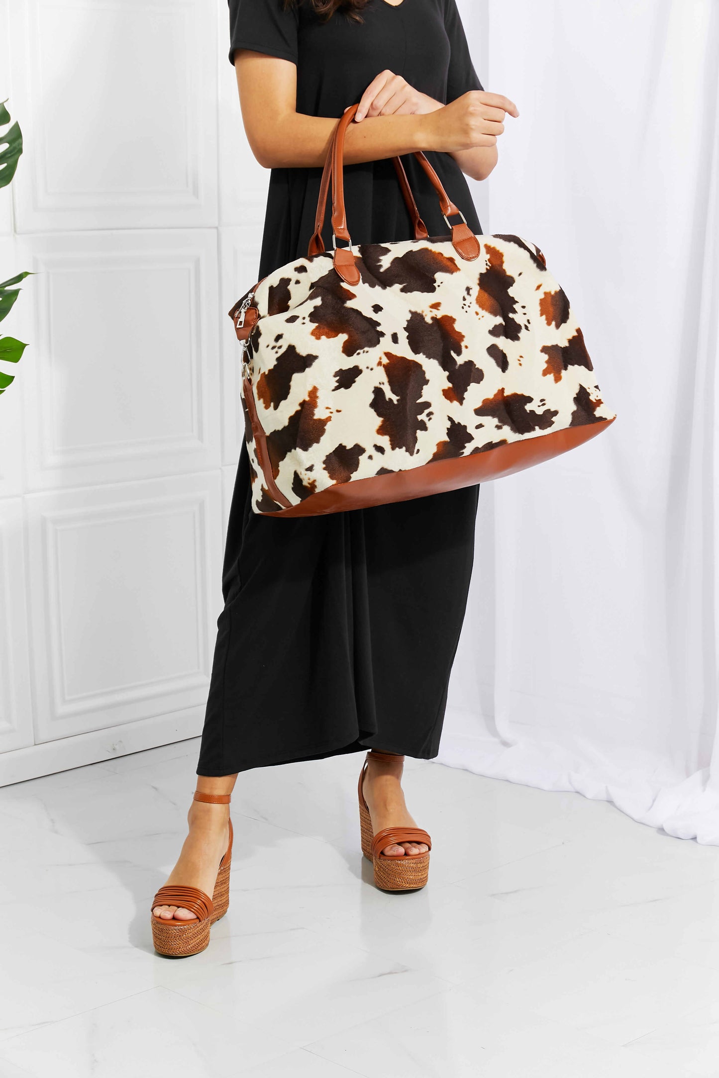 Traci K Collection Animal Print Plush Weekender Bag