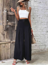 Load image into Gallery viewer, Ruched High Waist Wide Leg Pants
