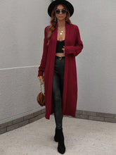 Load image into Gallery viewer, Waffle Knit Open Front Duster Cardigan With Pockets
