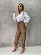 Load image into Gallery viewer, Tied High Waist Pants with Pockets
