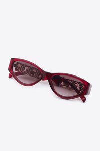 Traci K Collection Chain Detail Temple Cat Eye Sunglasses