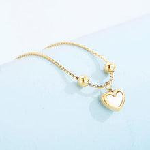 Load image into Gallery viewer, Mother-Of-Pearl Heart Pendant Stainless Steel Bracelet
