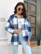 Load image into Gallery viewer, Plaid Button Up Collared Neck Long Sleeve Shirt
