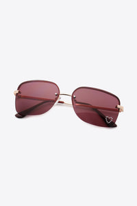 Traci K Collection Rhinestone Heart Metal Frame Sunglasses