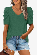 Load image into Gallery viewer, V-Neck Puff Sleeve Tee
