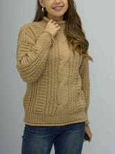 Load image into Gallery viewer, Cable-Knit Mock Neck Sweater
