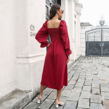 Load image into Gallery viewer, Smocked Square Neck Midi Dress
