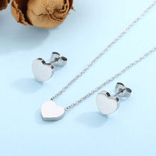 Load image into Gallery viewer, Heart Necklace, Bracelet and Stud Earrings Jewelry Set
