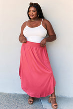 Load image into Gallery viewer, Doublju Comfort Princess Full Size High Waist Scoop Hem Maxi Skirt in Hot Pink
