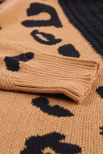 Load image into Gallery viewer, Leopard  Block Turtleneck Sweater
