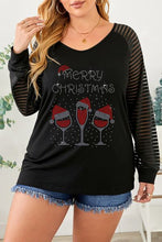 Load image into Gallery viewer, Plus Size MERRY CHRISTMAS Striped Long Sleeve T-Shirt
