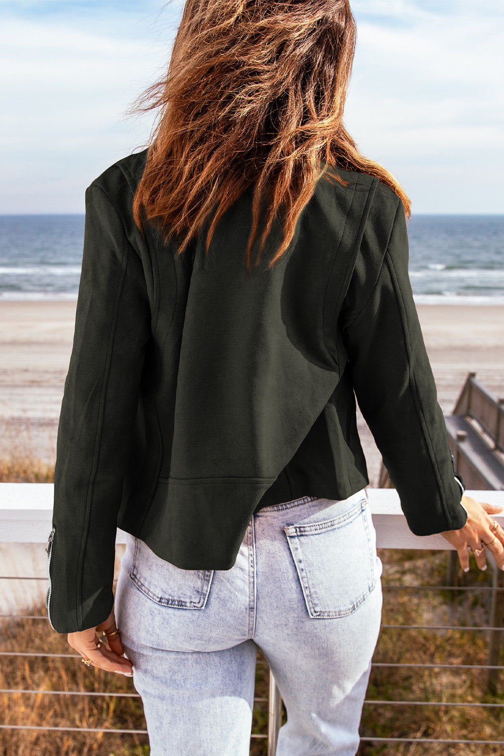 Zipper Detail Moto Jacket