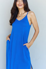 Load image into Gallery viewer, Ninexis Good Energy Full Size Cami Side Slit Maxi Dress in Royal Blue
