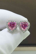 Load image into Gallery viewer, 2 Carat Moissanite Heart-Shaped Earrings
