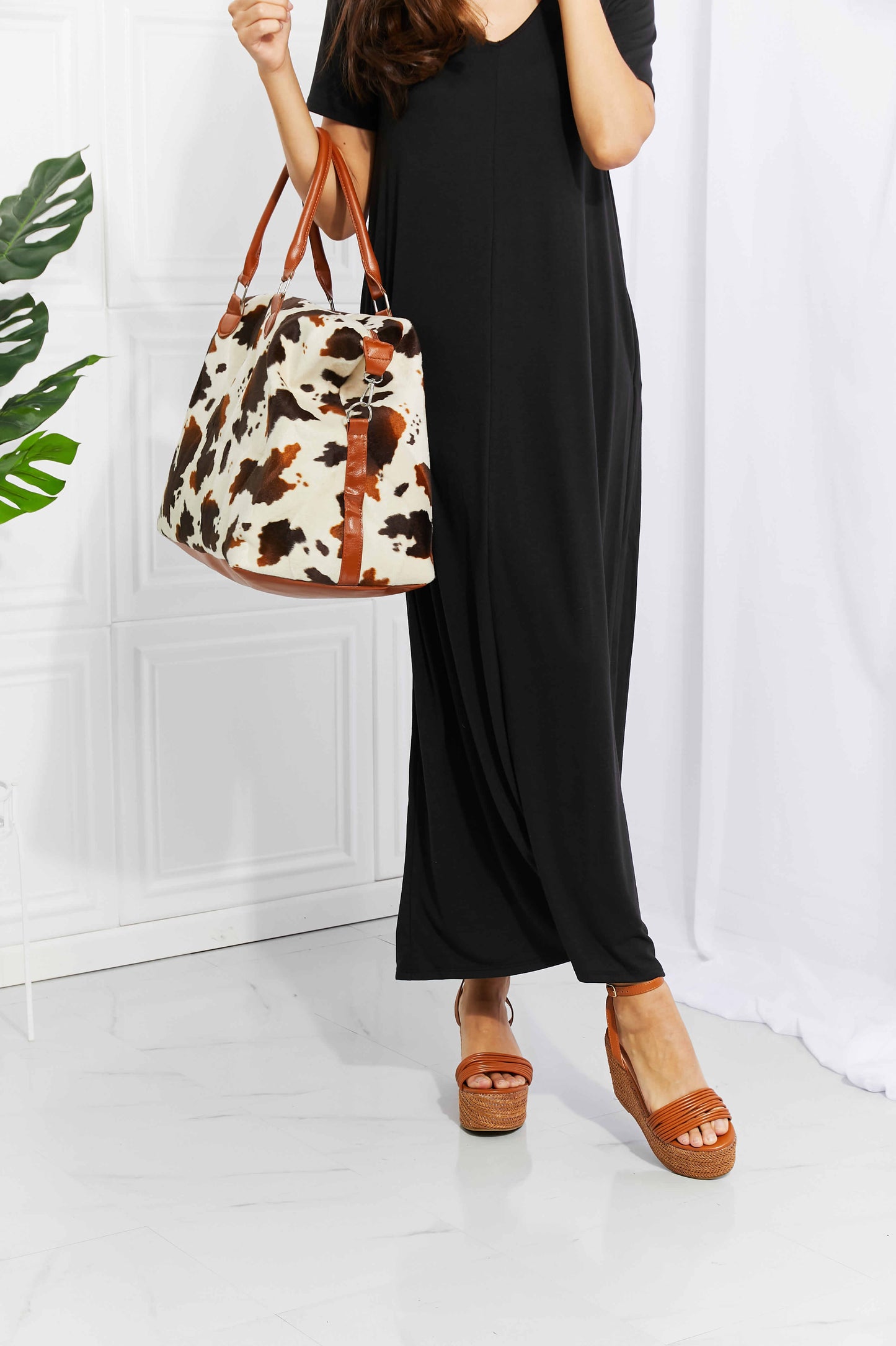 Traci K Collection Animal Print Plush Weekender Bag