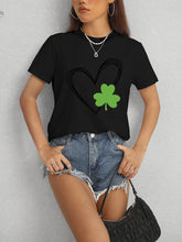 Load image into Gallery viewer, Heart Lucky Clover Short Sleeve T-Shirt
