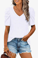 Load image into Gallery viewer, V-Neck Puff Sleeve Tee
