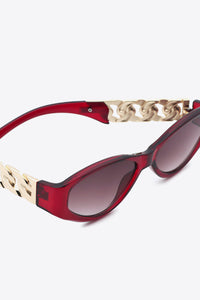 Traci K Collection Chain Detail Temple Cat Eye Sunglasses