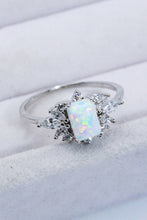 Load image into Gallery viewer, 925 Sterling Silver Zircon and Opal Ring
