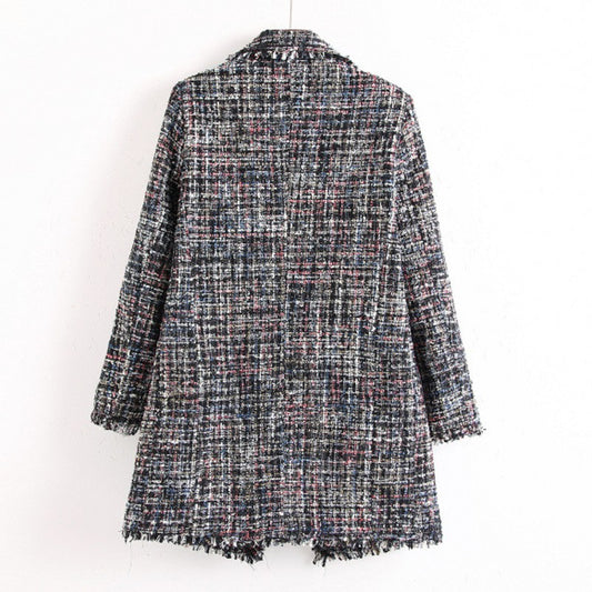 Europe and the United States wind  long section thick flowers pearl buckle stream Su Tinyuan lattice large size women's clothing