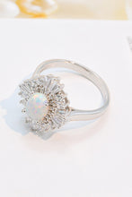 Load image into Gallery viewer, Modern 925 Sterling Silver Opal Halo Ring
