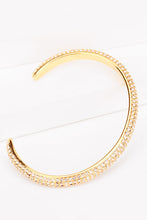 Load image into Gallery viewer, 18K Gold-Plated Rhinestone Open Bracelet
