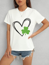 Load image into Gallery viewer, Heart Lucky Clover Short Sleeve T-Shirt
