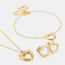 Load image into Gallery viewer, Heart Pendant Necklace, Bracelet and Stud Earrings Jewelry Set
