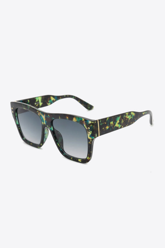 Traci K Collection UV400 Patterned Polycarbonate Square Sunglasses
