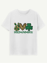 Load image into Gallery viewer, PEACE LOVE IRISH Round Neck Short Sleeve T-Shirt
