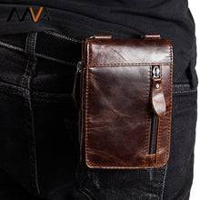 Load image into Gallery viewer, MVA men&#39;s casual shoulder Messenger small bag leather retro head layer leather men wear belt pocket phone bag
