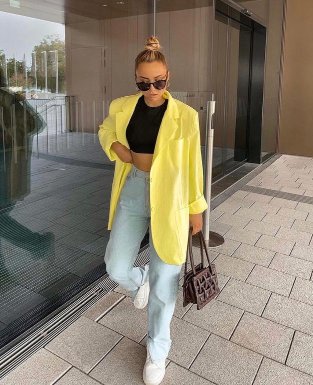 Autumn oversized blazer women Casual long sleeves single breasted outwear High street solid color office jackets