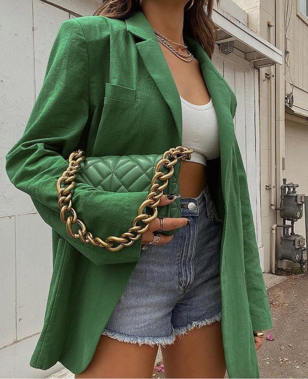 Autumn oversized blazer women Casual long sleeves single breasted outwear High street solid color office jackets