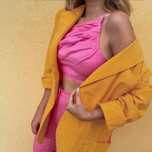 Autumn oversized blazer women Casual long sleeves single breasted outwear High street solid color office jackets
