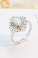 Load image into Gallery viewer, Modern 925 Sterling Silver Opal Halo Ring
